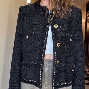 ST. JOHN Sequin Chenille Tweed Jacket